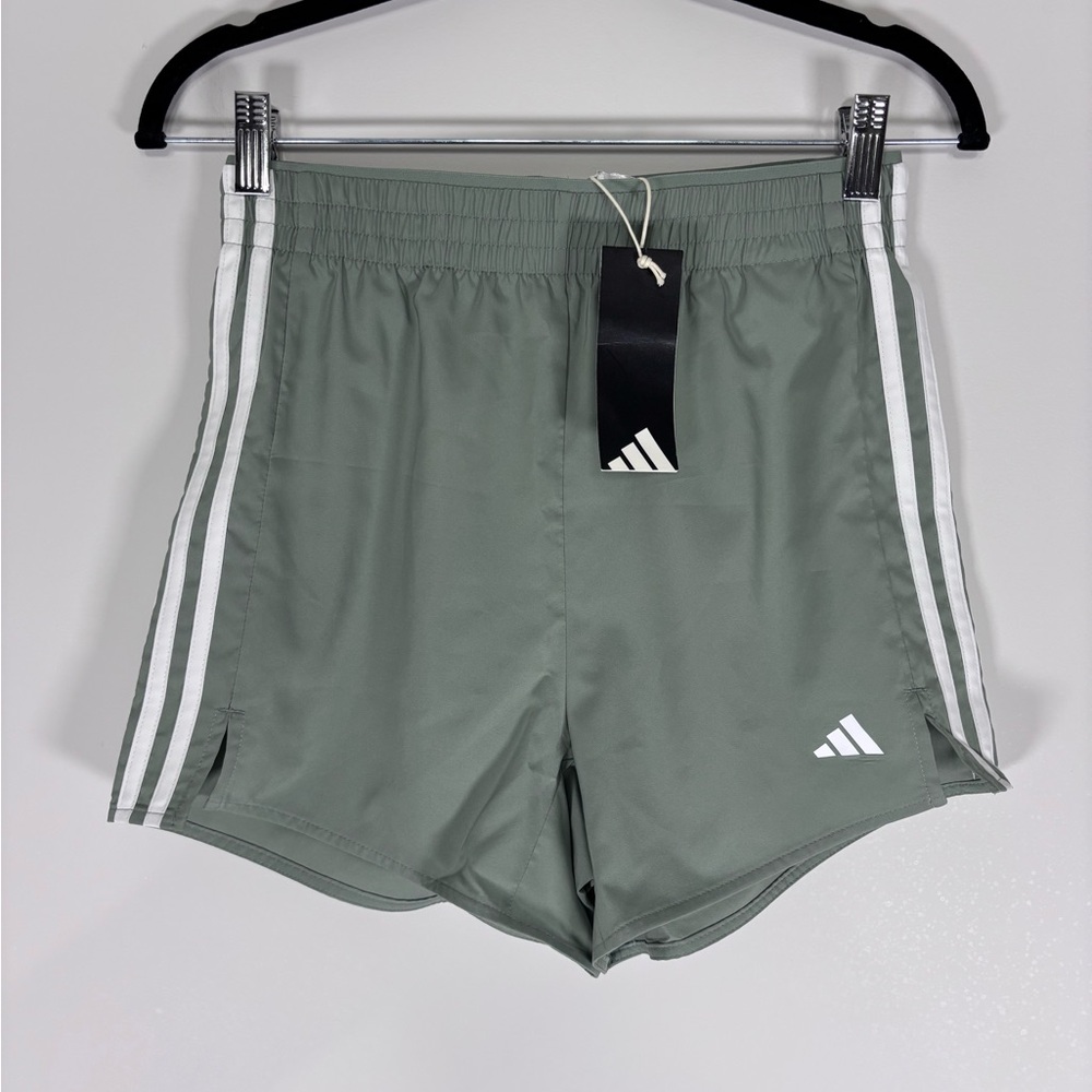 Adidas Sage Green 3-Stripe Running Shorts‎ NWT Size XS